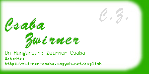 csaba zwirner business card